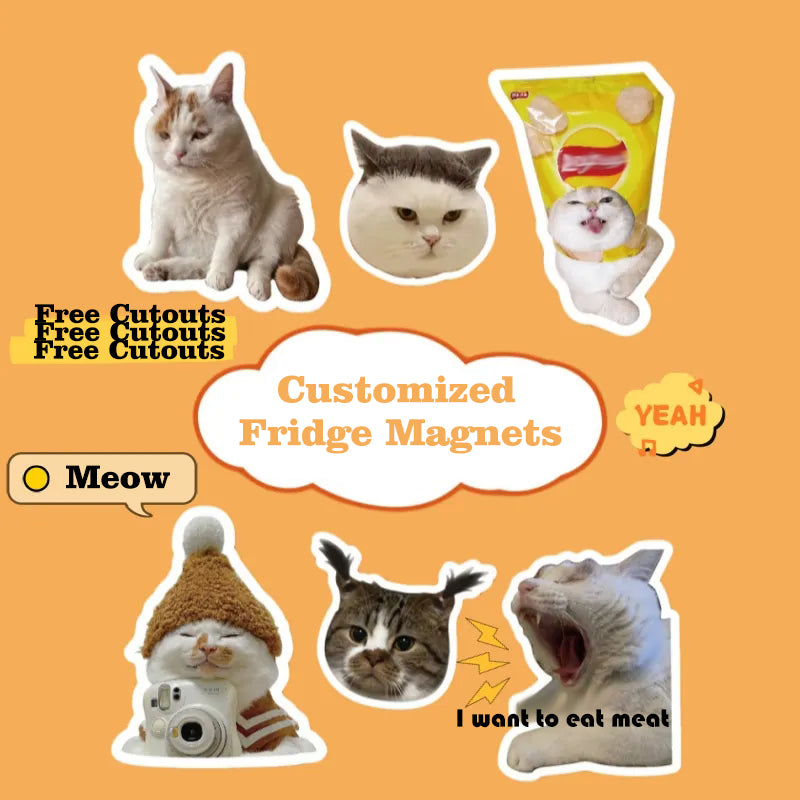 Migrino Custom Refrigerator Magnets Creative Cat Dog head Magnets Funny