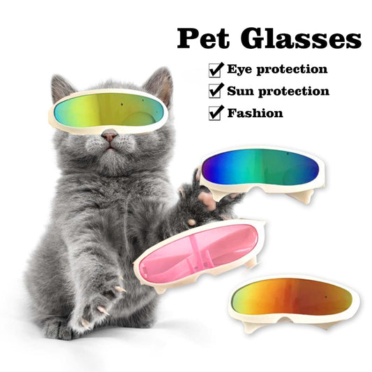 Migrino 2Pcs Dog Glasses Cat Sunglasses Creative Trend Puppy Accessories Decorations