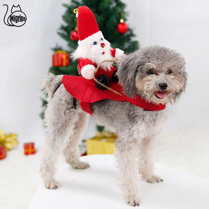 Santa Claus Transformation Costume Reindeer Dog Cat Funny Cute Clothes Christmas