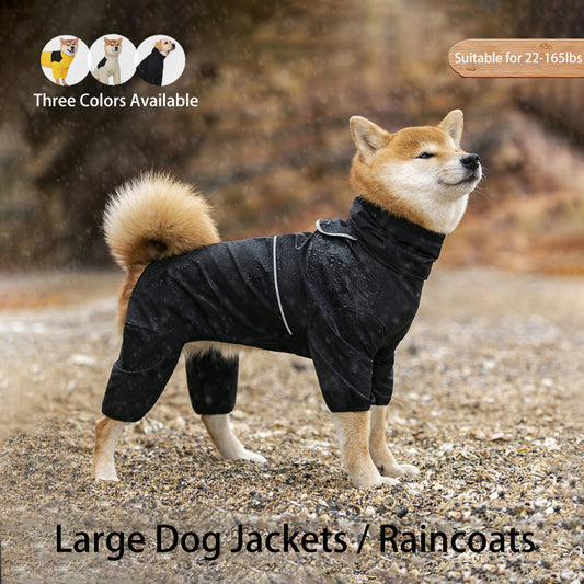 Migrino Medium Large Dogs Waterproof Clothes Pet Dog Raincoat Jacket Suitable Labrador Golden Retriever Shiba Inu