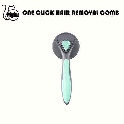 Migrino 2Pcs Pet Grooming Styling Comb One-click Hair Removal Non-slip Handle Floating Cat Dog Hair Removal