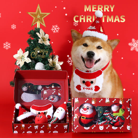 Dogs Christmas costumes Gift Boxes Chew Toys Squeak Toys Decorative Gifts