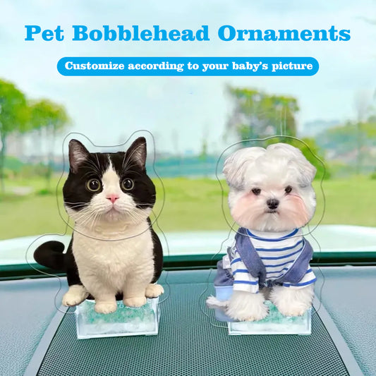 Migrino Customized Pet Shaking Head Ornaments Cat Dog Head Portraits