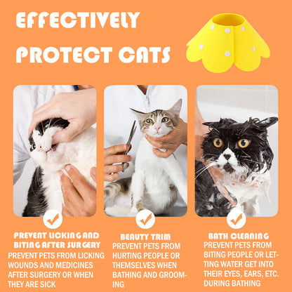 Migrino 3Pcs Cat Collar Elizabethan Anti-licking Headgear