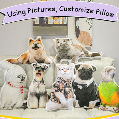 Migrino Cute Cat Dog Pillow Picture Customized Double-side Pattern Gift DIY