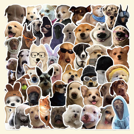 Migrino 50p Dog Stickers Funny Emoticons Spoof Mobile Phone Ipad Waterproof Stickers