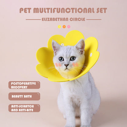 Migrino 3Pcs Cat Collar Elizabethan Anti-licking Headgear