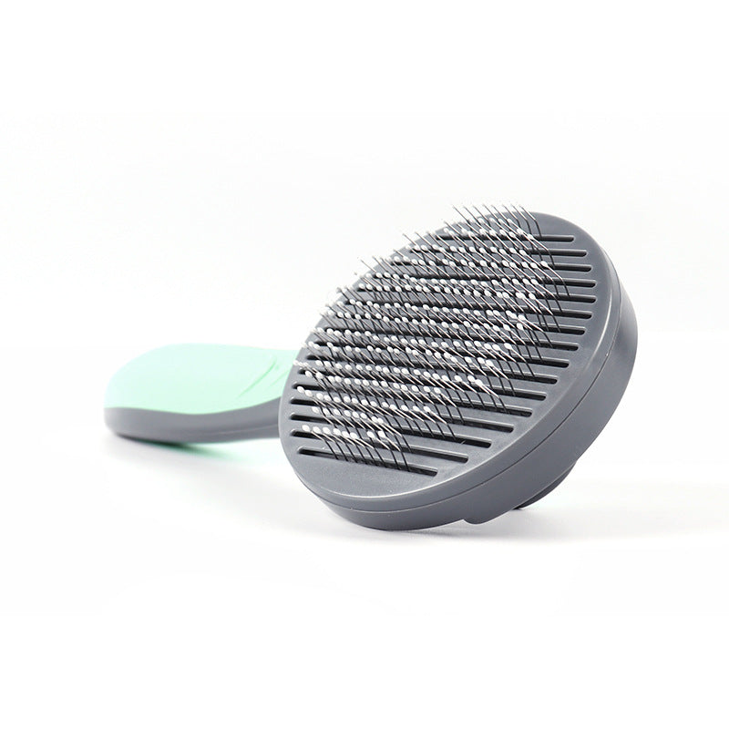 Migrino 2Pcs Pet Grooming Styling Comb One-click Hair Removal Non-slip Handle Floating Cat Dog Hair Removal
