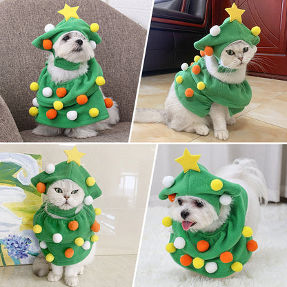 Migrino Halloween Transformation Costumes Funny Christmas Tree Clothes Cat and Dog Pet Costumes Christmas