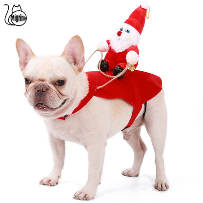 Santa Claus Transformation Costume Reindeer Dog Cat Funny Cute Clothes Christmas