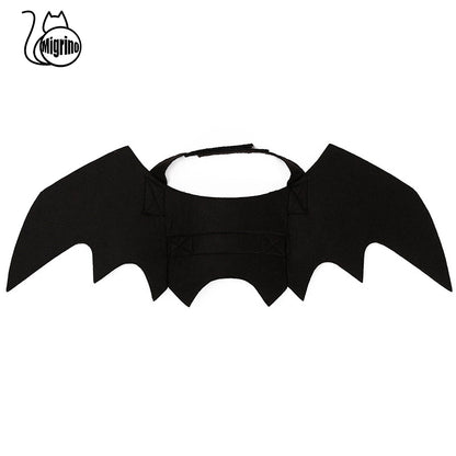 Migrino 2Pcs Cat Puppy Halloween Pet Bat Wings Black Cool Bat Transformation Costume