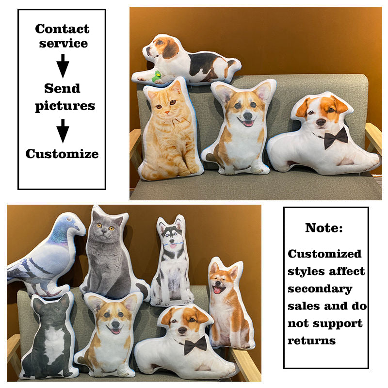 Migrino Cute Cat Dog Pillow Picture Customized Double-side Pattern Gift DIY