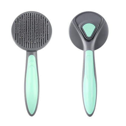 Migrino 2Pcs Pet Grooming Styling Comb One-click Hair Removal Non-slip Handle Floating Cat Dog Hair Removal