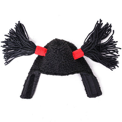 Migrino Cat Wig Double Ponytail Headgear Funny Dress Up Halloween Cat Costume