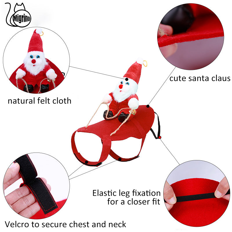 Santa Claus Transformation Costume Reindeer Dog Cat Funny Cute Clothes Christmas