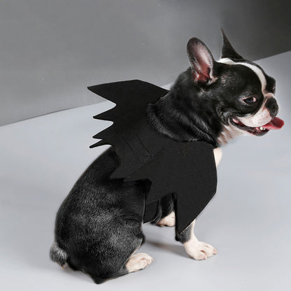 Migrino 2Pcs Cat Puppy Halloween Pet Bat Wings Black Cool Bat Transformation Costume