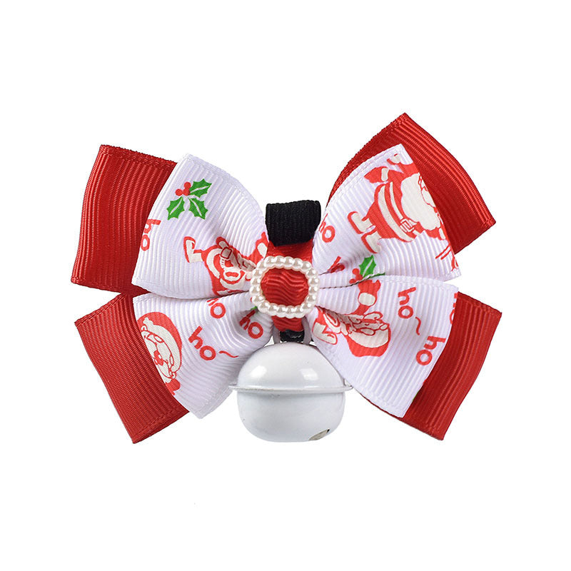 Migrino 2pcs Cat and Dog Christmas Decoration Bow Bell Collar Pet Supplies Gift