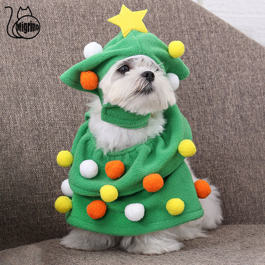 Migrino Halloween Transformation Costumes Funny Christmas Tree Clothes Cat and Dog Pet Costumes Christmas