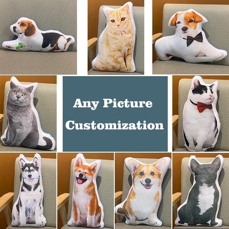Migrino Cute Cat Dog Pillow Picture Customized Double-side Pattern Gift DIY
