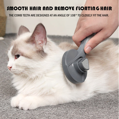 Migrino 2Pcs Pet Grooming Styling Comb One-click Hair Removal Non-slip Handle Floating Cat Dog Hair Removal